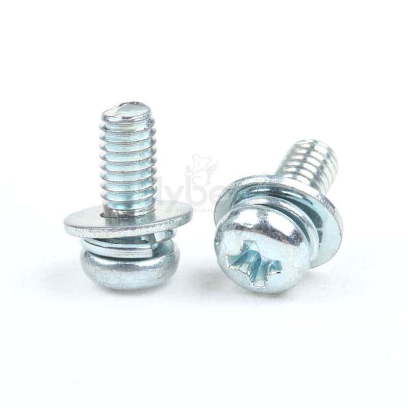 碳鋼十字槽小盤頭平彈墊組合螺釘GB9074.8