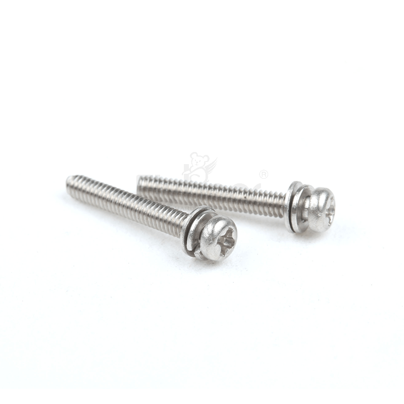 304不銹鋼A2-50十字槽盤頭帶平彈墊組合螺釘Q/DM-01