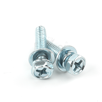 碳鋼十字槽凹穴六角頭平彈墊組合螺釘GB9074.13