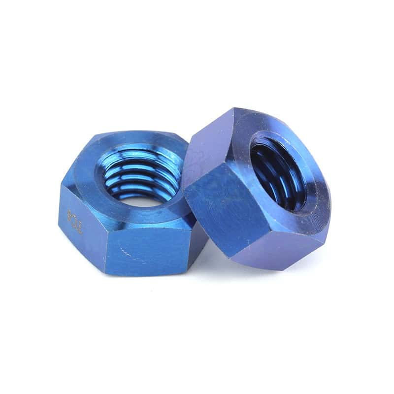 TC4(抗拉≥1100MPa)鈦合金脈沖陽極氧化1型六角螺母GB6170