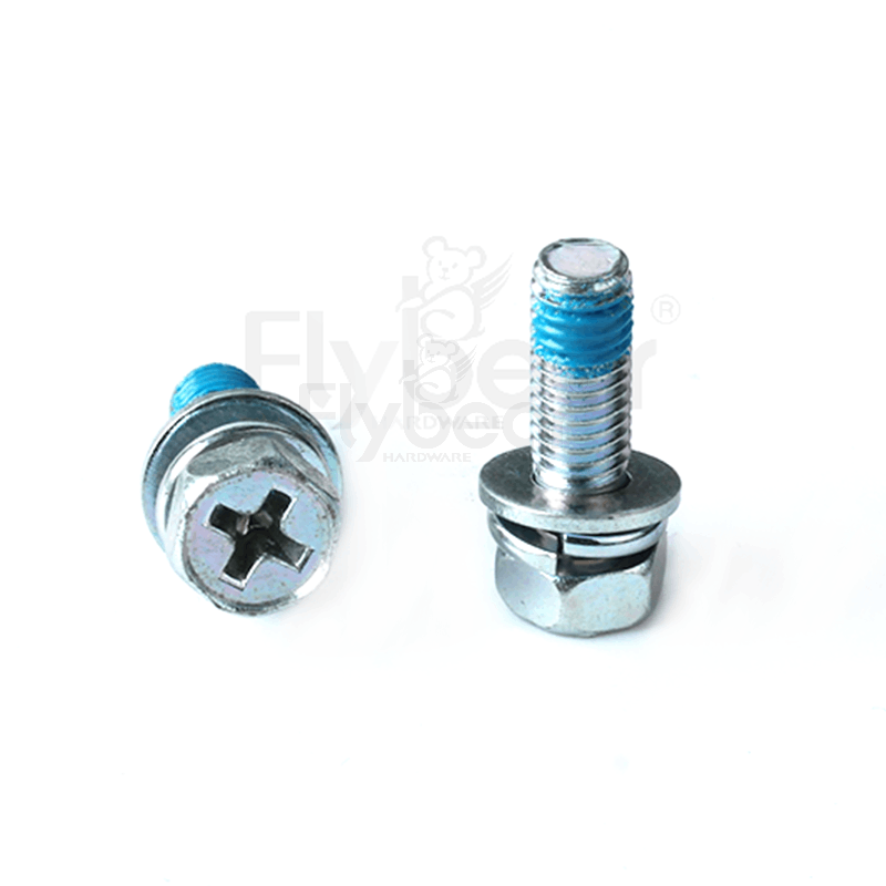 碳鋼十字槽凹穴六角頭帶平彈墊組合螺釘GB9074.13-1988