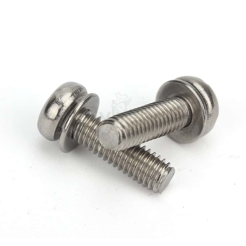 304不銹鋼A2-50十字槽盤頭帶平墊組合螺釘Q/DM-03