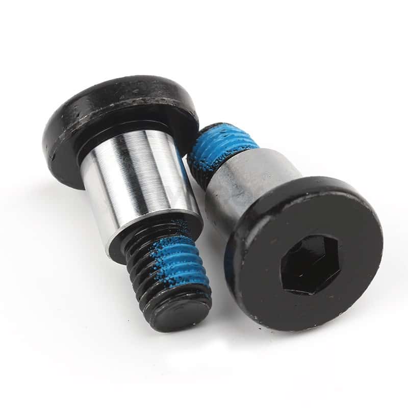 40Cr合金鋼27-37HRC黑色電泳漆+涂油+鎖緊膠藍定制內(nèi)六角矮圓柱頭軸肩螺釘