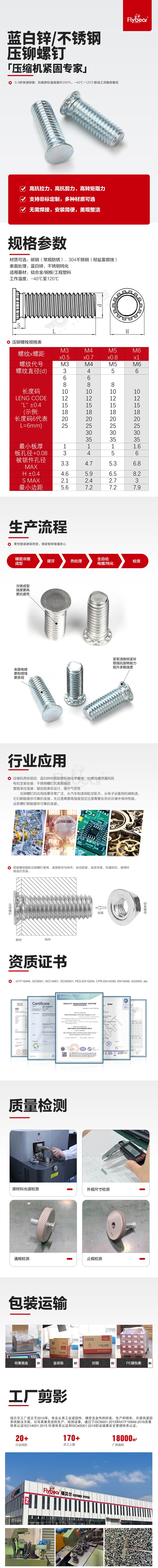 10B21碳鋼藍(lán)白鋅壓鉚螺釘FH